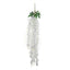 42" Silk Hanging Wisteria Flower Garland Vines in White, Elaborated 5 Full Strands in 1 Bush - Linen Luxes