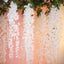 42" Silk Hanging Wisteria Flower Garland Vines in White, Elaborated 5 Full Strands in 1 Bush - Linen Luxes