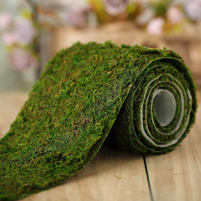 4ft 5" Wide Green Preserved Moss Ribbon Roll, DIY Craft Ribbon - Linen Luxes