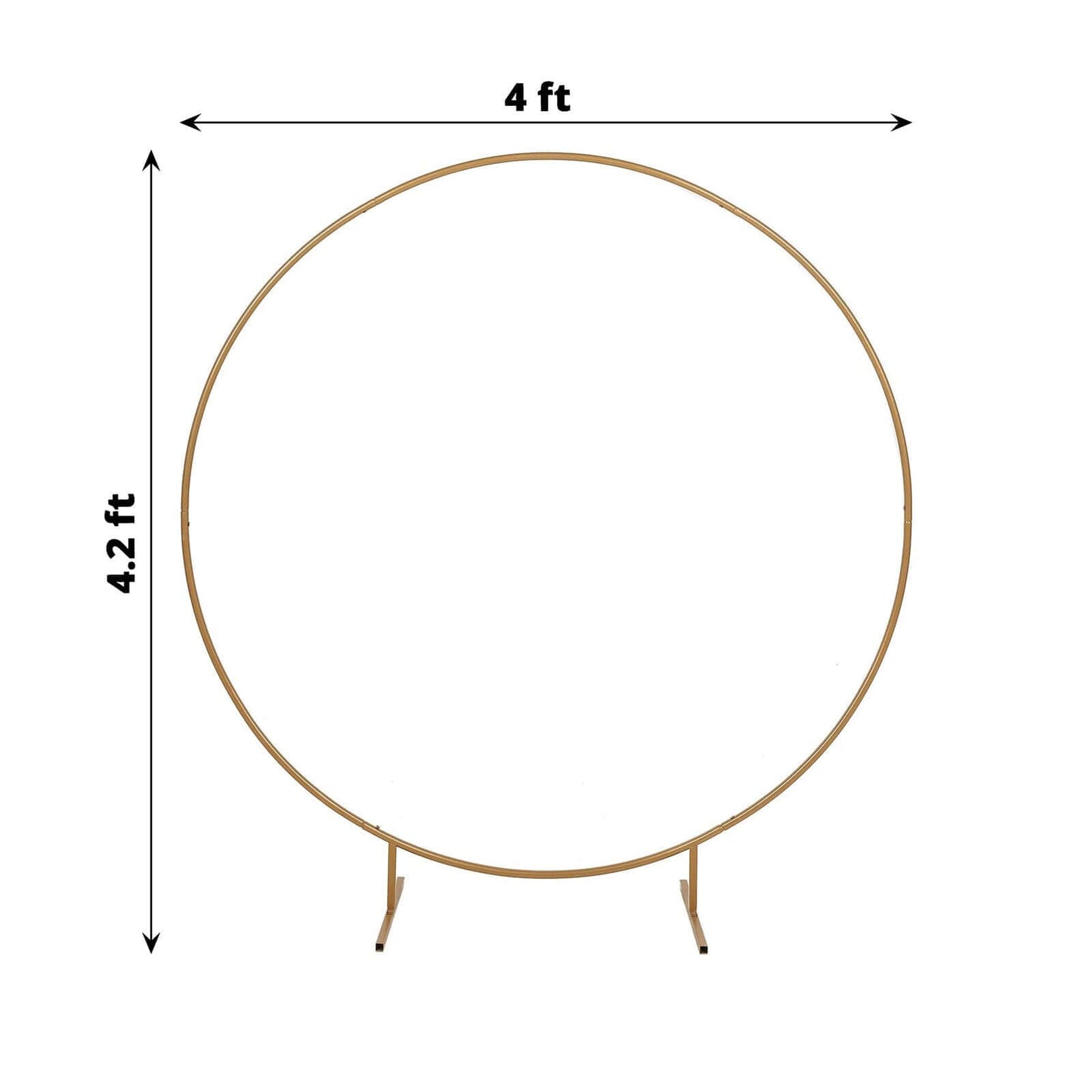 4ft Gold Metal Floral Hoop Frame Table Centerpiece, Round Arch Wedding Cake Display Stand