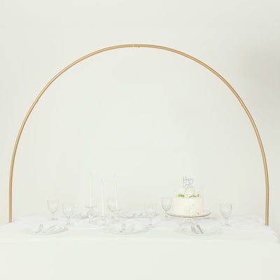 4ftx6ft Gold Metal Over-The-Table Rod Stand with Clamps, Round Top Balloon Arch Flower Stand for Wedding and Party Decorations