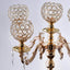 5 - Arm Crystal Beaded Globe Candelabra Gold Metal - Chic Candle Holder Table Centerpiece for Gatherings 25" - Linen Luxes