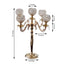 5 - Arm Crystal Beaded Globe Candelabra Gold Metal - Chic Candle Holder Table Centerpiece for Gatherings 25" - Linen Luxes