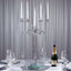 5 Arm Crystal Glass Candelabra Clear - Exquisite Decorative Taper Candle Holder Table Centerpiece for Grand Celebrations 27" - Linen Luxes
