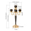 5 - Arm Metal Candelabra Candle Holder Gold/Black - Chic Table Centerpiece for Events 25" - Linen Luxes