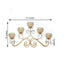5 - Arm Metal Candelabra Horizontal Design with Crystal Goblets Gold - Table Centerpiece for Events 27" - Linen Luxes