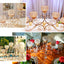 5 - Arm Metal Candelabra Horizontal Design with Crystal Goblets Gold - Table Centerpiece for Events 27" - Linen Luxes