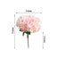 5 Bushes Blush Pink Artificial Silk Hydrangea Flower Bouquets - Linen Luxes