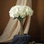 5 Bushes Cream Artificial Silk Hydrangea Flower Bouquets - Linen Luxes
