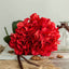 5 Bushes Red Artificial Silk Hydrangea Flower Bouquets - Linen Luxes
