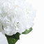 5 Bushes White Artificial Silk Hydrangea Flower Bouquets - Linen Luxes