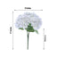 5 Bushes White Artificial Silk Hydrangea Flower Bouquets - Linen Luxes