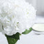 5 Bushes White Artificial Silk Hydrangea Flower Bouquets - Linen Luxes