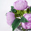 5 Flower Head Lavender Lilac Peony Bouquet Artificial Silk Peonies Spray - Linen Luxes