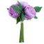 5 Flower Head Lavender Lilac Peony Bouquet Artificial Silk Peonies Spray - Linen Luxes