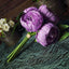 5 Flower Head Lavender Lilac Peony Bouquet Artificial Silk Peonies Spray - Linen Luxes