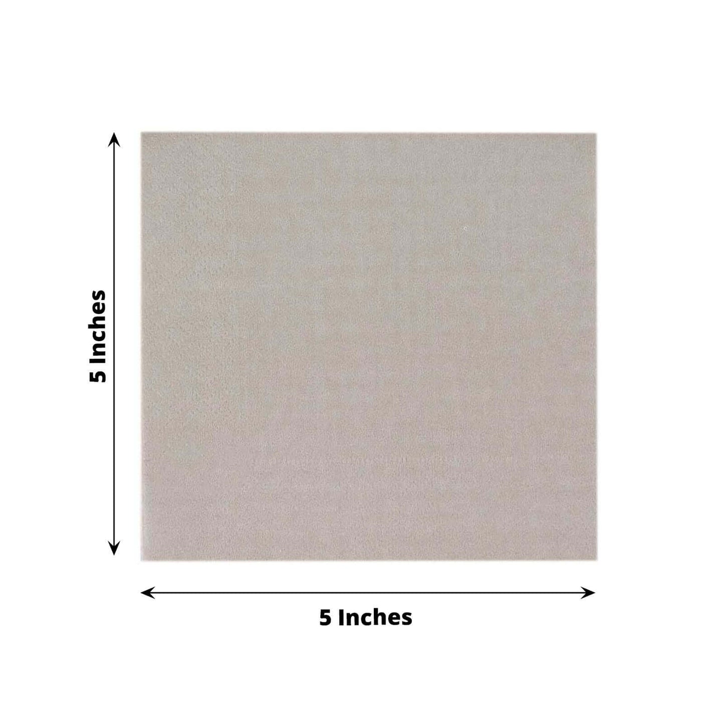 50-Pack Paper Beverage Napkins Silver - 2 Ply Disposable Soft 18GSM Cocktail Napkins 5"x5"