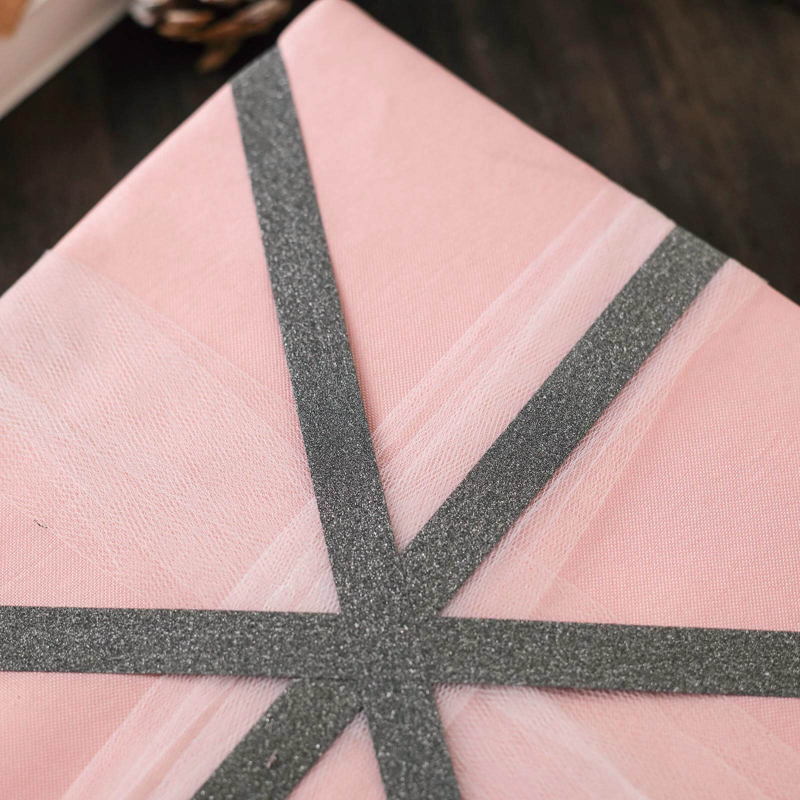 5 Pack 0.5"x5 Yards Charcoal Gray Washi DIY Craft Glitter Tape - Linen Luxes