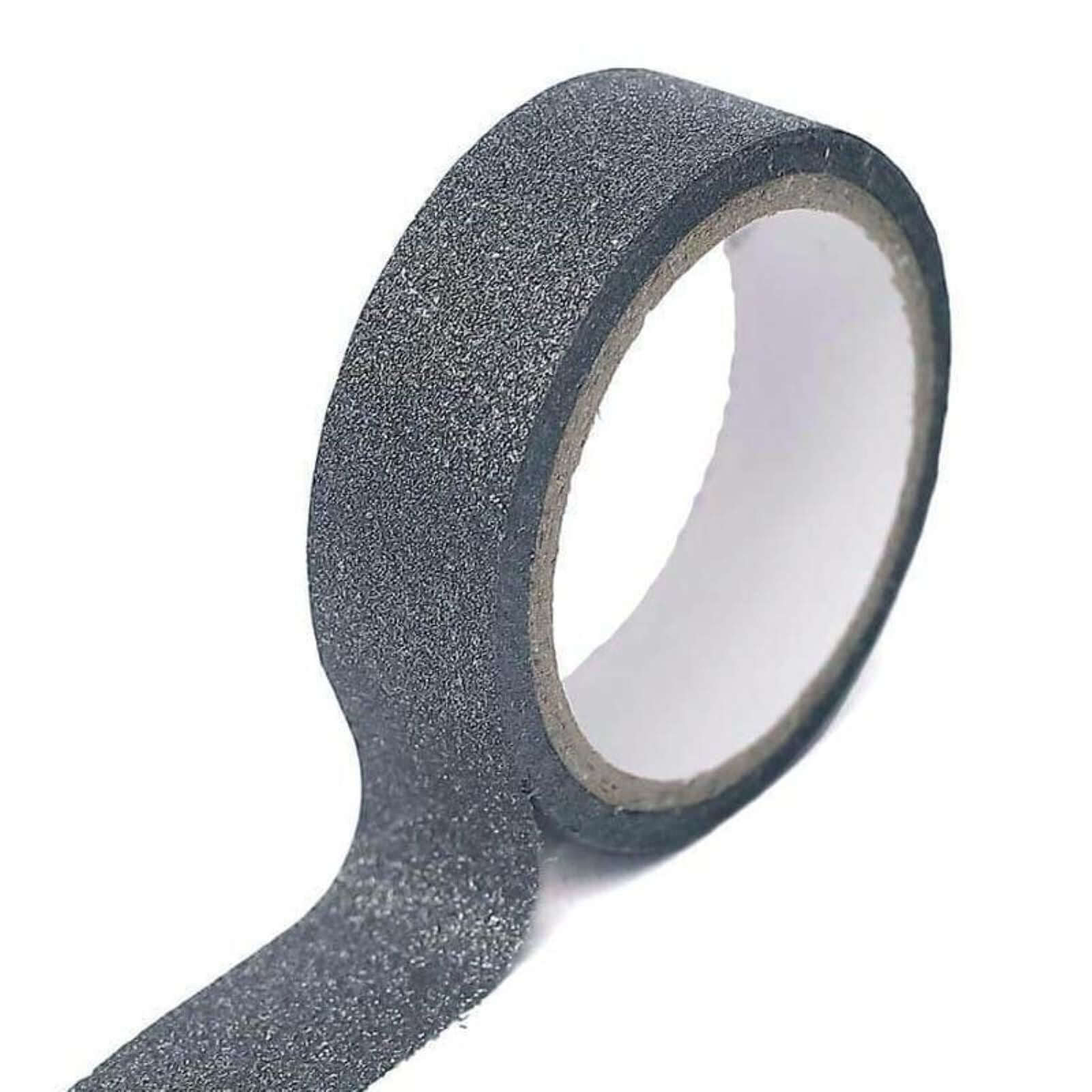 5 Pack 0.5"x5 Yards Charcoal Gray Washi DIY Craft Glitter Tape - Linen Luxes
