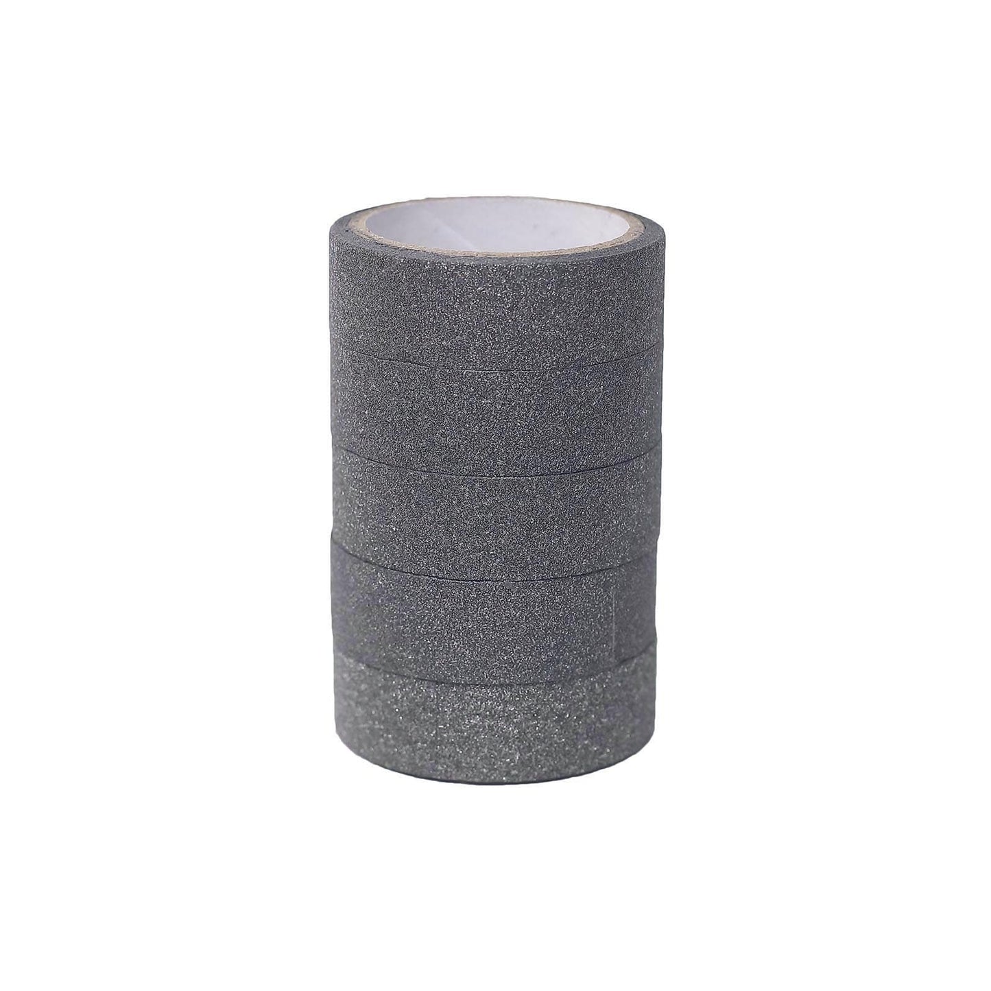 5 Pack 0.5"x5 Yards Charcoal Gray Washi DIY Craft Glitter Tape - Linen Luxes