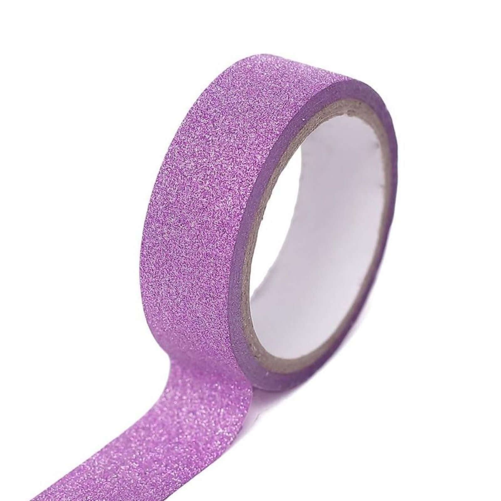 5 Pack 0.5"x5 Yards Purple Washi DIY Craft Glitter Tape - Linen Luxes