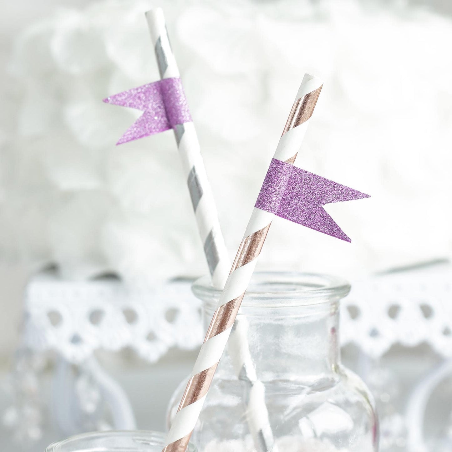 5 Pack 0.5"x5 Yards Purple Washi DIY Craft Glitter Tape - Linen Luxes