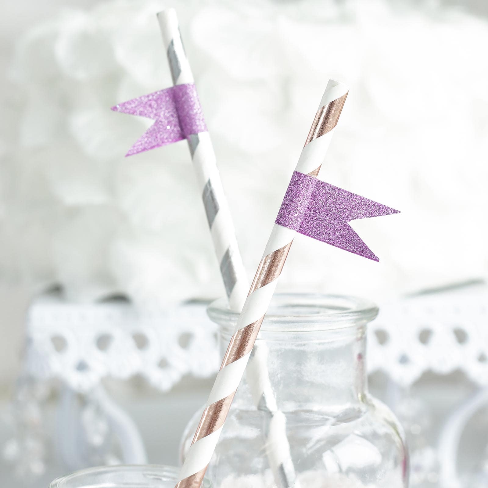 5 Pack 0.5"x5 Yards Purple Washi DIY Craft Glitter Tape - Linen Luxes