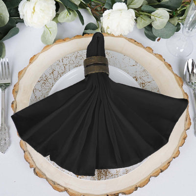5 Pack 100% Cotton 20"x20" Napkins Black - Commercial Grade Cloth Napkins - Linen Luxes