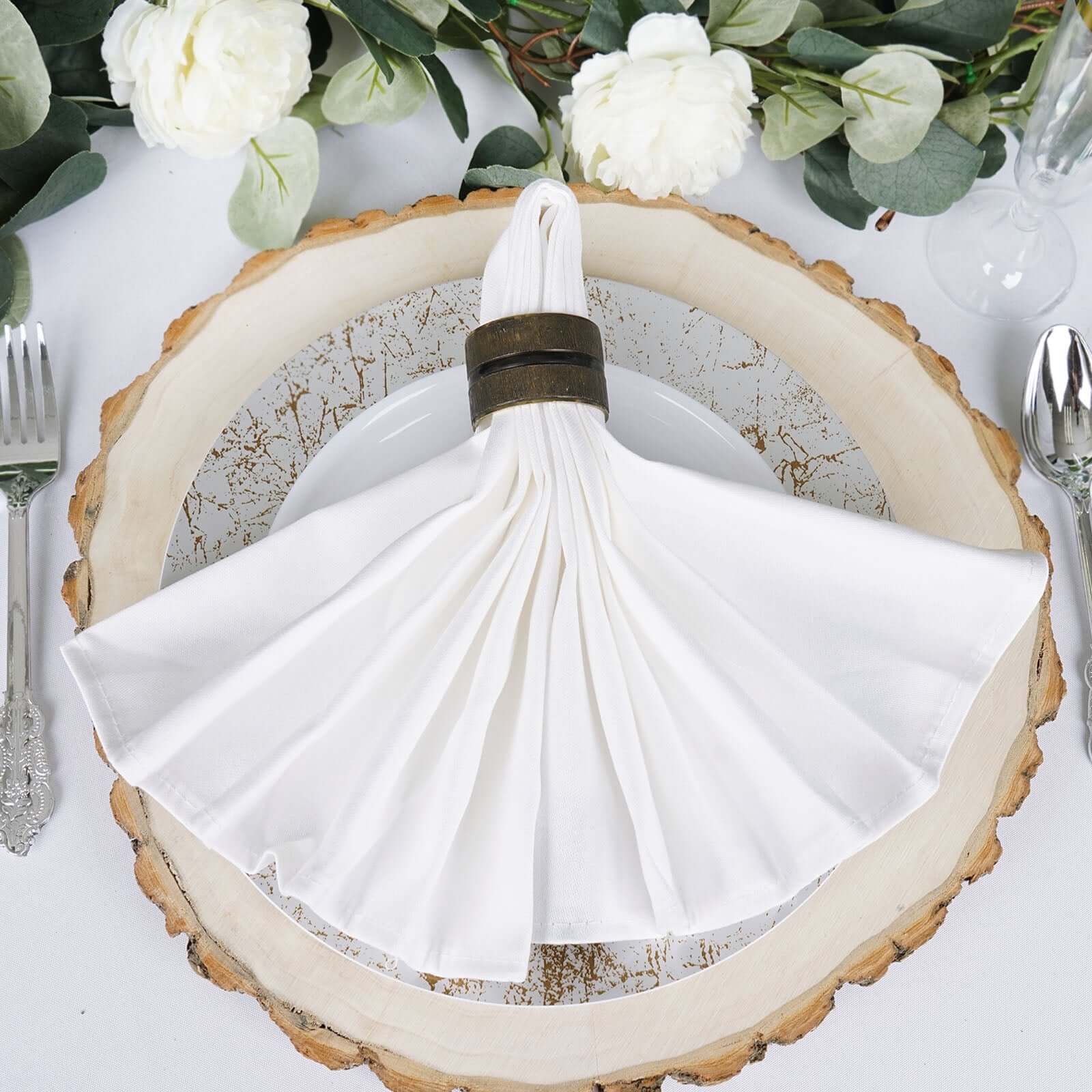 5 Pack 100% Cotton 20"x20" Napkins White - Commercial Grade Cloth Napkins for Exquisite Weddings & Events - Linen Luxes