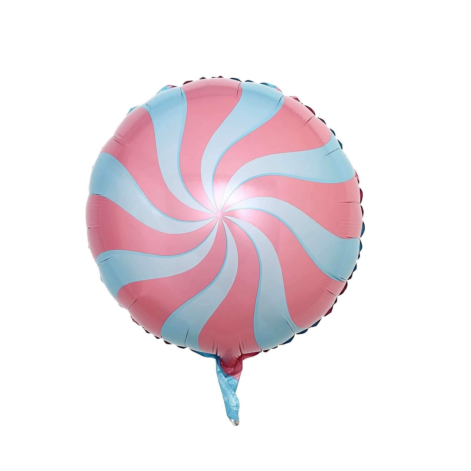 5 Pack 13" Candy Striped Swirl Print Mylar Foil Helium Air Balloons - Linen Luxes