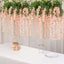 5 Pack 44" Silk Hanging Wisteria Flower Garland Vines in Blush, 3 Strands in 1 Bush - Linen Luxes