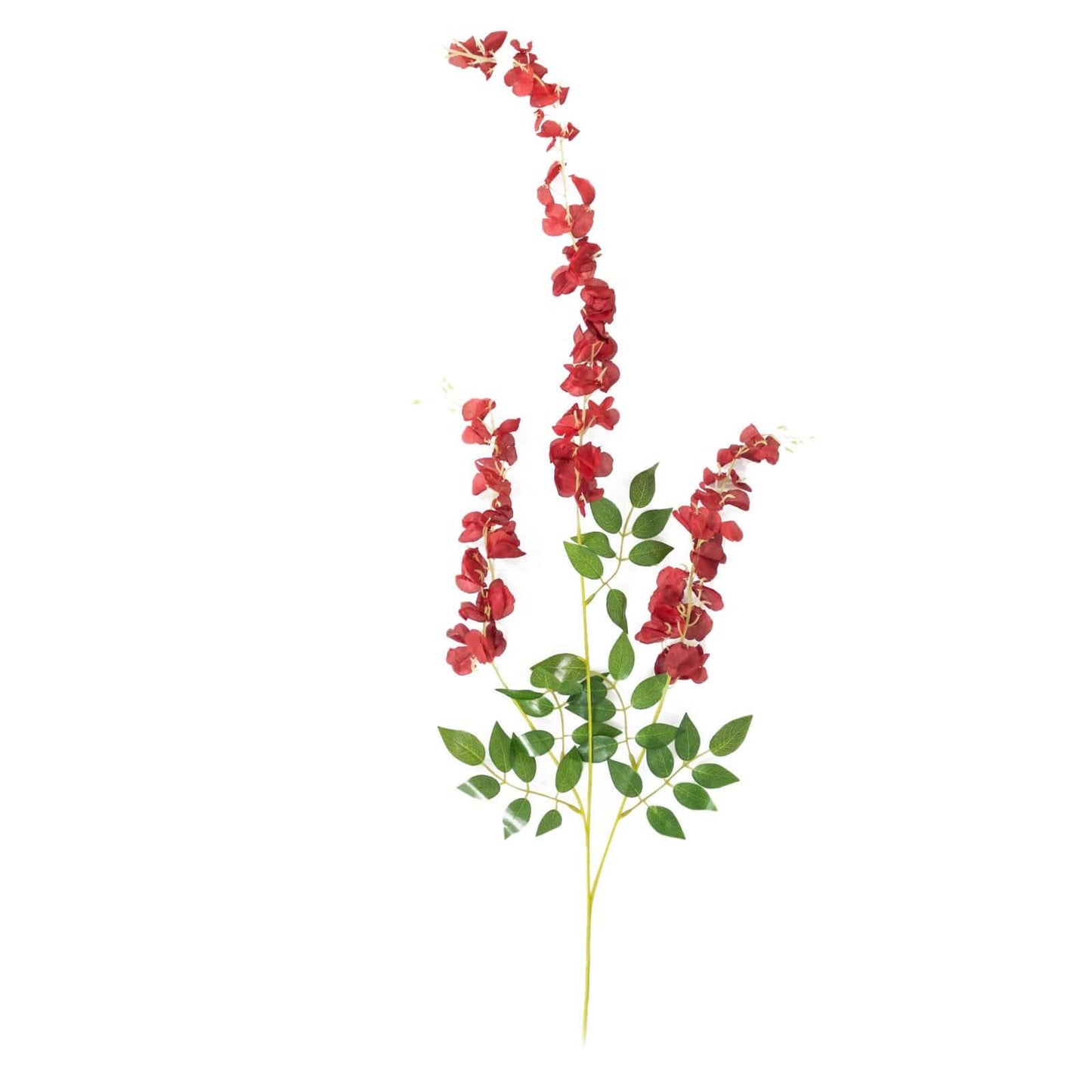 5 Pack 44" Silk Hanging Wisteria Flower Garland Vines in Burgundy, 3 Strands in 1 Bush - Linen Luxes