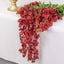 5 Pack 44" Silk Hanging Wisteria Flower Garland Vines in Burgundy, 3 Strands in 1 Bush - Linen Luxes