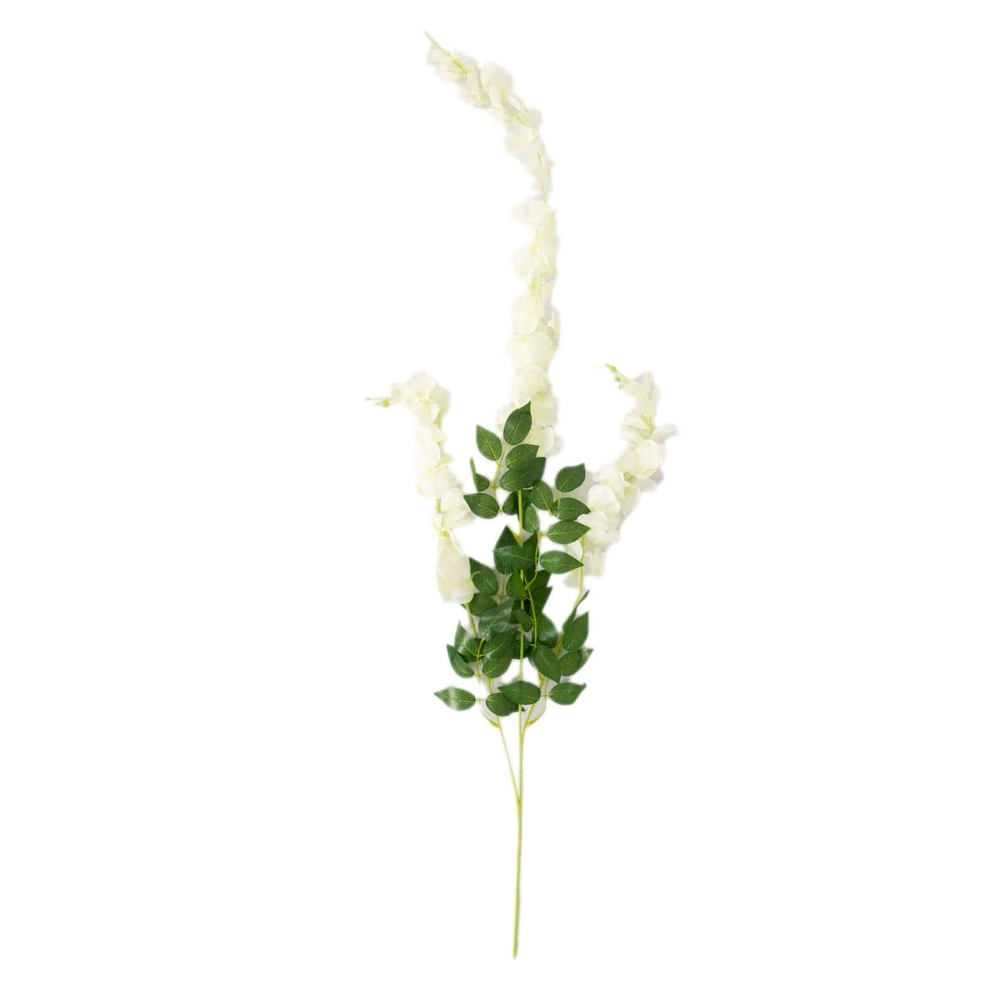 5 Pack 44" Silk Hanging Wisteria Flower Garland Vines in Cream, 3 Strands in 1 Bush - Linen Luxes