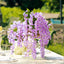 5 Pack 44" Silk Hanging Wisteria Flower Garland Vines in Lavender Lilac, 3 Strands in 1 Bush - Linen Luxes