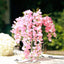 5 Pack 44" Silk Hanging Wisteria Flower Garland Vines in Pink, 3 Strands in 1 Bush - Linen Luxes