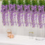 5 Pack 44" Silk Hanging Wisteria Flower Garland Vines in Purple, 3 Strands in 1 Bush - Linen Luxes