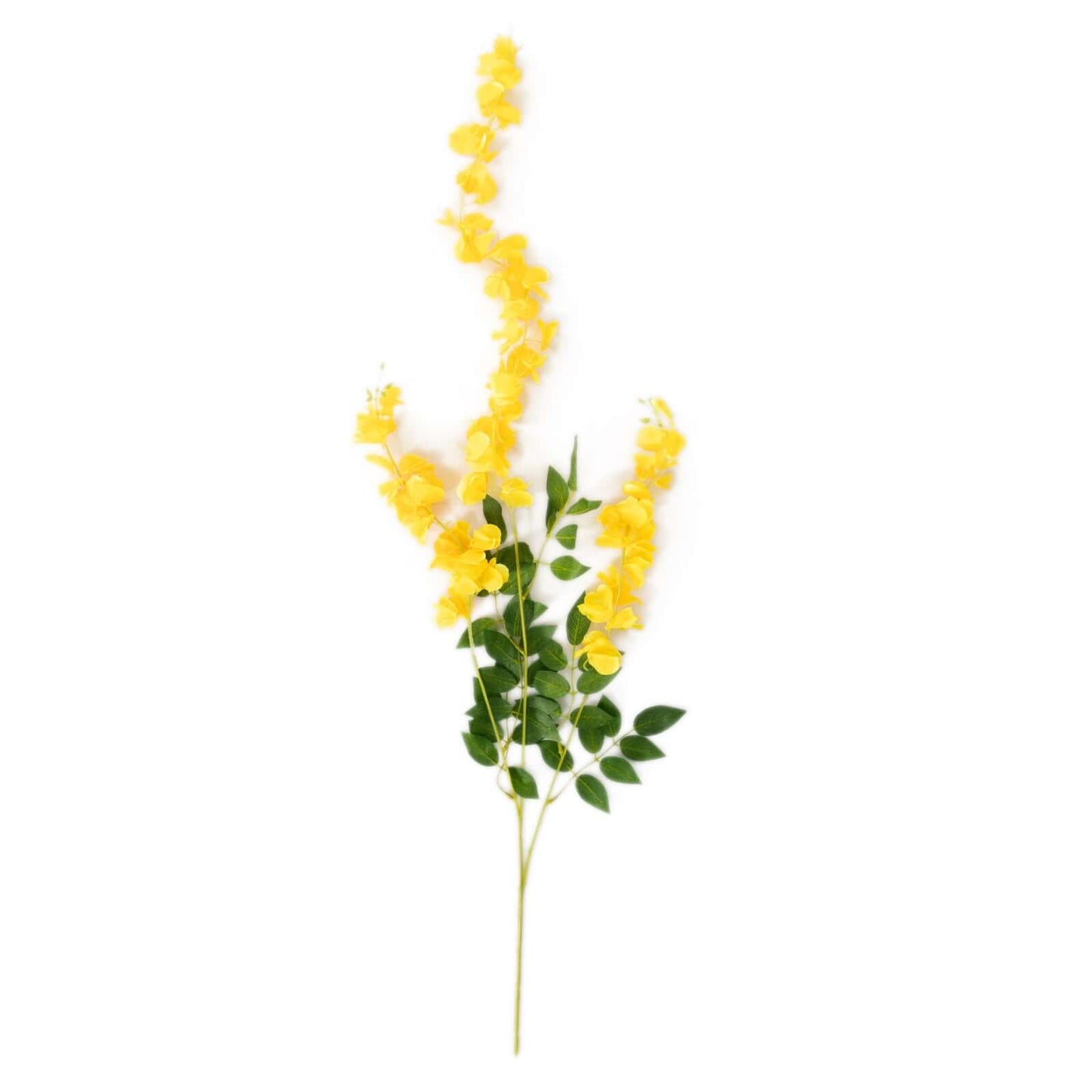 5 Pack 44" Silk Hanging Wisteria Flower Garland Vines in Yellow, 3 Strands in 1 Bush - Linen Luxes