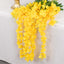 5 Pack 44" Silk Hanging Wisteria Flower Garland Vines in Yellow, 3 Strands in 1 Bush - Linen Luxes