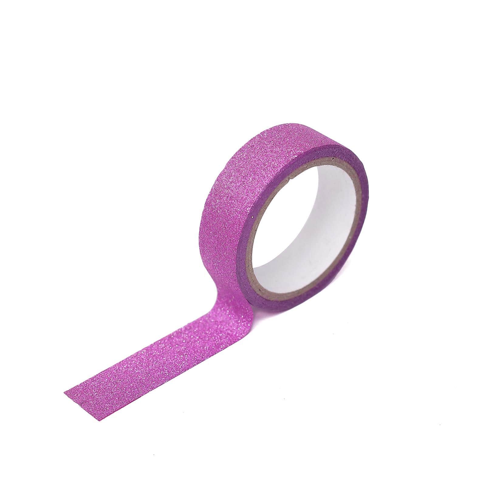 5 Pack 5 Yards Hot Pink Washi Glitter Tape Self Adhesive Craft Decorative Tape - Linen Luxes