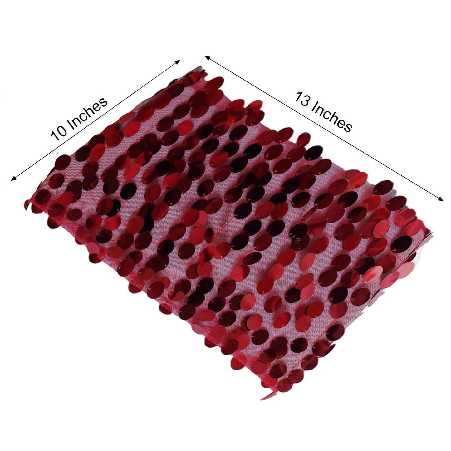 5 Pack Big Payette Sequin 13"x10" Chair Sash Bands Burgundy - Stylish Glittering Decor for Weddings & Gatherings - Linen Luxes