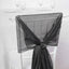 5 Pack Chiffon Chair Sashes Black - Soft & Lightweight Designer Chair Bows for Stylish DIY Chair Accents 22"x78" - Linen Luxes