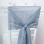 5 Pack Chiffon Chair Sashes Dusty Blue - Soft & Lightweight Designer Chair Bows 22"x78" - Linen Luxes