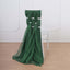 5 Pack Chiffon Chair Sashes Hunter Emerald Green - Soft & Lightweight Designer Chair Bows 22"x78" - Linen Luxes