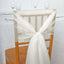 5 Pack Chiffon Chair Sashes Ivory - Soft & Lightweight Designer Chair Bows 22"x78" - Linen Luxes