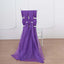 5 Pack Chiffon Chair Sashes Purple - Soft & Lightweight Designer Chair Bows 22"x78" - Linen Luxes