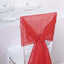 5 Pack Chiffon Chair Sashes Red - Soft & Lightweight Designer Chair Bows 22"x78" - Linen Luxes