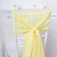 5 Pack Chiffon Chair Sashes Yellow - Soft & Lightweight Designer Chair Bows 22"x78" - Linen Luxes