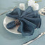 5 Pack Faux Linen 20"x20" Napkins Blue - Slubby Textured & Wrinkle Resistant Cloth Napkins - Linen Luxes