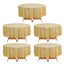 5-Pack Plastic Table Covers Gold Round - Durable PVC Disposable Tablecloths for Events 84"